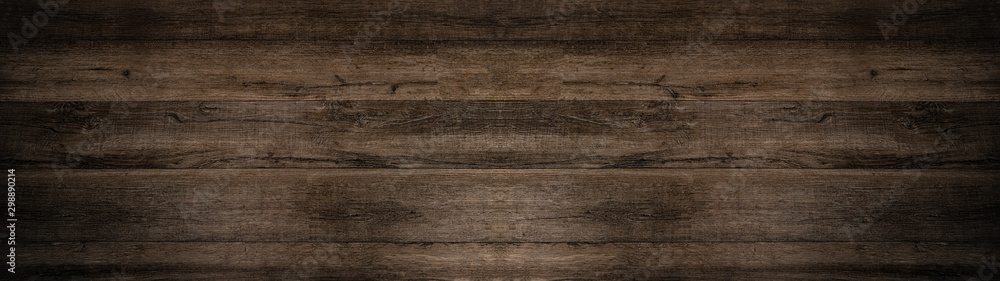 old brown rustic dark wooden texture - wood timber background panorama long banner - obrazy, fototapety, plakaty 