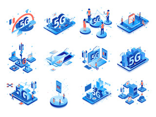 Canvas Print - 5G Internet Icon Set