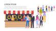 © inspiring.team - Vector illustration of big queue of people standing