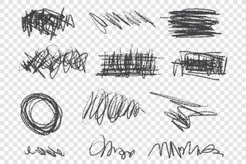 grunge scribbles vector illustrations set