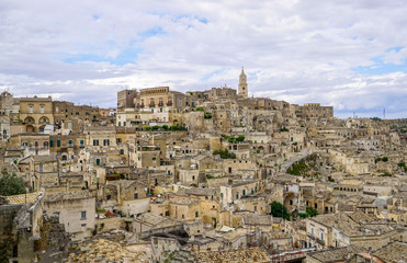 Wall Mural - Panorama of the essential historical part of Matera, Italy.