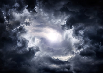 Wall Mural - cloudscape with a light