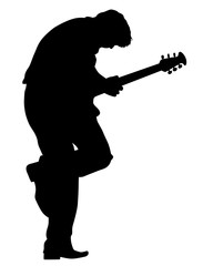 Wall Mural - Guitar rock band on a white background