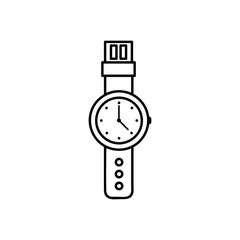 Wall Mural - Wristwatch line icon. Wrist watch, accessory, clock. Time concept. Can be used for topics like business, accuracy, punctuality