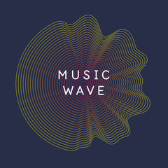 Wall Mural - poster of the sound wave. illustration music on dark background.
