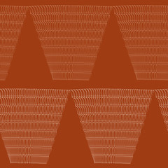 Wall Mural - Abstract hand drawn wicker basket design. Seamless geometric vector pattern on earthy red background. Great for wellbeing, spa products, summer, fall packaging, stationery, texture, concept