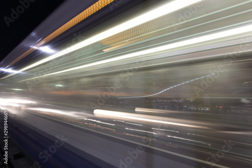 long exposure blurred motion on road Poster Mural XXL