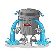 trash can cry mascot vector cartoon illustration