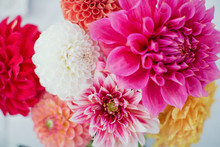 Bouquet Of Asters And Dahlias Flowers