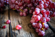 © Milan - fresh organic red grape on old wooden vintage table