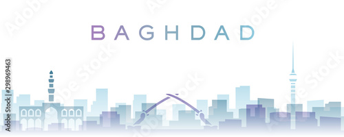 Baghdad Transparent Layers Gradient Landmarks Skyline