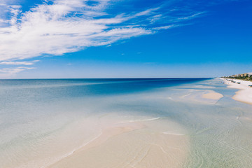 Wall Mural - Drone shot of rosemary beach on sunny summer day