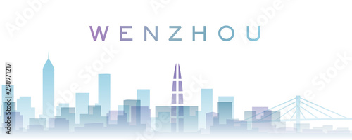 Wenzhou Transparent Layers Gradient Landmarks Skyline