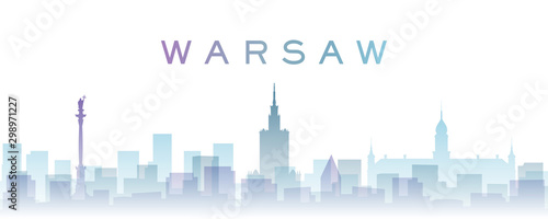 Warsaw Transparent Layers Gradient Landmarks Skyline