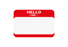 Hello, I Am..., Sticker Vector, Orange Color