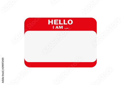 Fotomural Hello, I am..., Sticker Vector, Orange Color