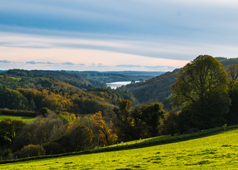  View of the River Tavy Estuary from the hills of Buckland Monachorum near Yelverton, Devon