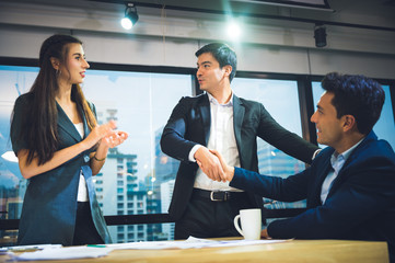 Business people shake hands Symbols of business cooperation