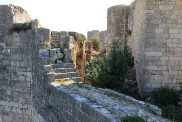 Wall Mural - Korikos fortress in the Turkish province of Mersin on the Mediterranean coast, ancient ruins