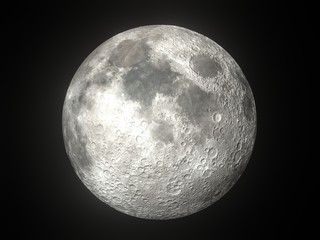 earth's moon glowing on black background