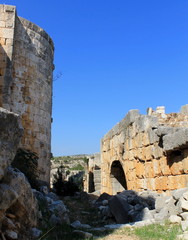 Wall Mural - Korikos fortress in the Turkish province of Mersin on the Mediterranean coast, ancient ruins