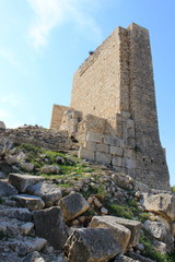 Wall Mural - Korikos fortress in the Turkish province of Mersin on the Mediterranean coast, ancient ruins