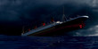 Extremely detailed and realistic high resolution 3d illustration of the old passenger ship Titanic