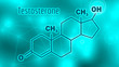 © JEGAS RA - Chemical molecular formula hormone testosterone. Infographics illustration.