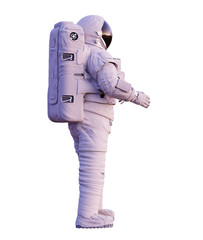 Wall Mural - astronaut, standing isolated on white background