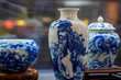 Blue and white porcelain vase at the exhibition