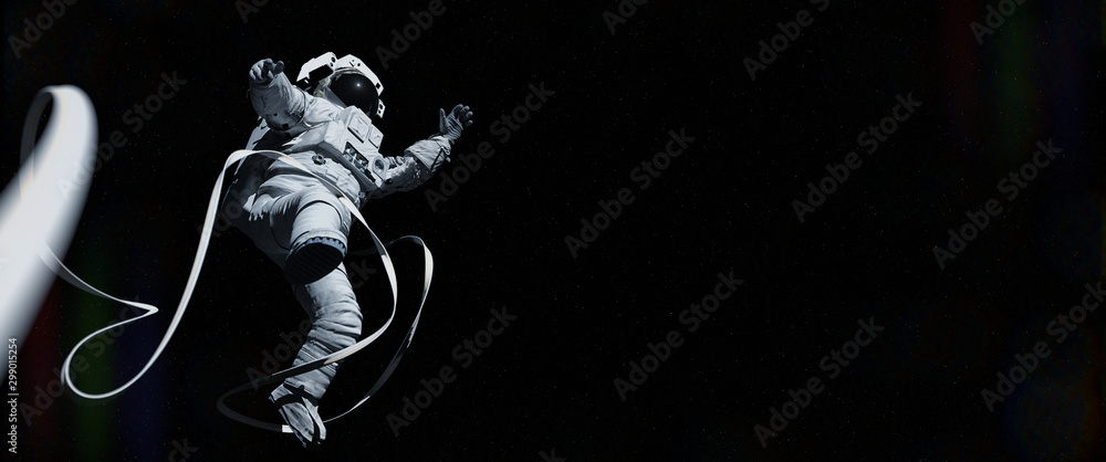 astronaut in outer space - obrazy, fototapety, plakaty 