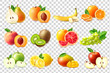 Realistic Fruits Icons Set