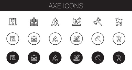 Canvas Print - axe icons set