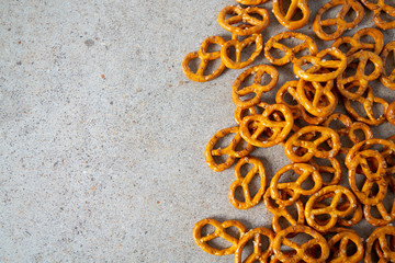 pretzel cookies on granite surface