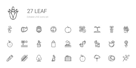 Sticker - leaf icons set