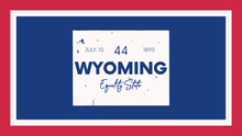 44 Of 50 States Of The United States With A Name, Nickname, And Date Admitted To The Union, Detailed Vector Wyoming Map For Printing Posters, Postcards And T-shirts