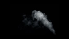 Animation White Smoke On Black Background.realistic Smoke Cloud Best For Using In Composition, Screen Mode For Blending, Ice Smoke Cloud, Fire Smoke, Ascending Vapor Steam Over Black Background.