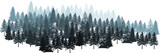 Fototapeta Las - Forest Silhouette Landscape. Coniferous Forest Panorama. Winter Christmas Forest of fir trees silhouette. Layered trees background. Vector