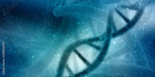 3d render of dna structure, abstract background Poster Mural XXL