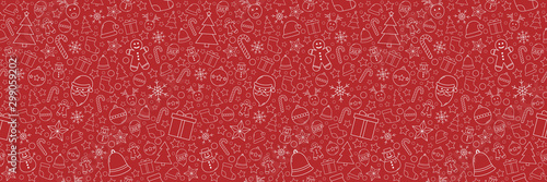 Fotomural Beautiful Xmas pattern with ornaments