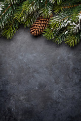 christmas card with fir tree