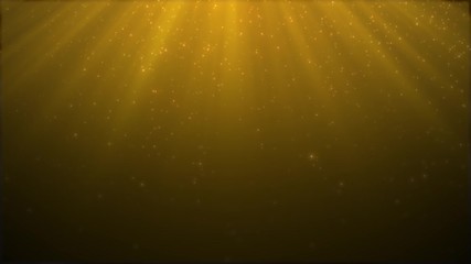 Wall Mural - 4k abstract motion background light shining gold particles stars glitter fall movement