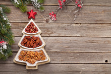 Christmas Card With Various Nuts