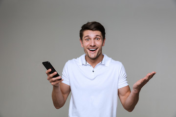 Sticker - Surprised young man posing isolated