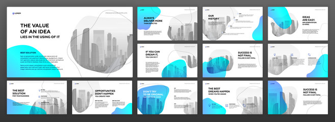 Wall Mural - business powerpoint presentation templates set. use for modern keynote presentation background, broc