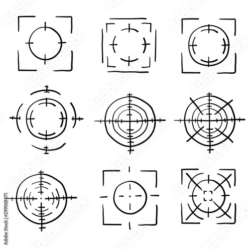 Fotografía hand drawn target aim shot illustration with doodle cartoon style vector