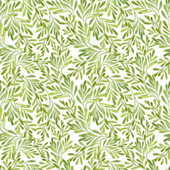 watercolor tea tree leaves seamless pattern. hand drawn illustration of melaleuca. green medicinal p
