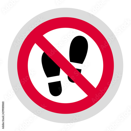 Fotografía No step here forbidden sign, modern round sticker