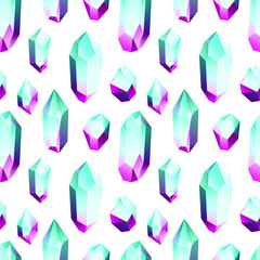 Poster - crystal, vector illustration isolated on white background, element for esoteric, boho and magic design