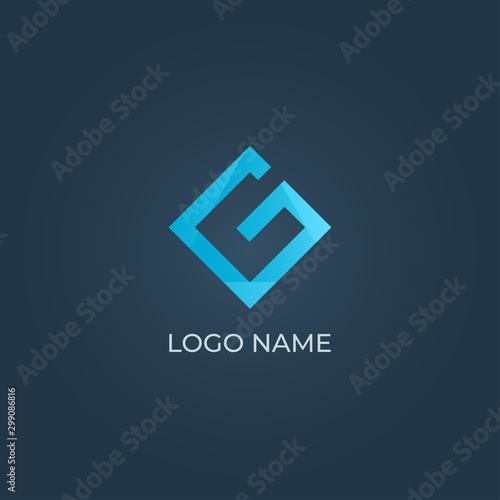 Alphabet Letter G Logo On Isolated Dark Blue Background Stock Vector Adobe Stock